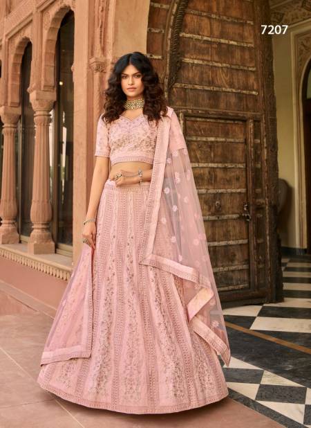 Pink Colour Heavy Wedding Wear Fancy Designer Latest Lehenga Collection 7207
